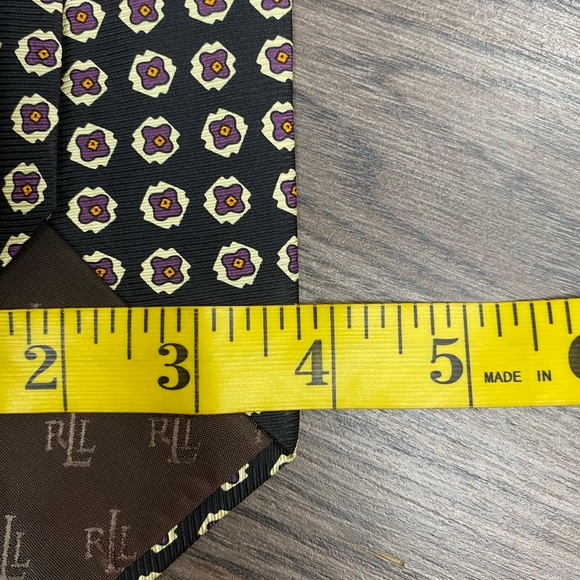 Lauren Ralph Lauren Black w/ Purple Check Tie - Picture 4 of 4